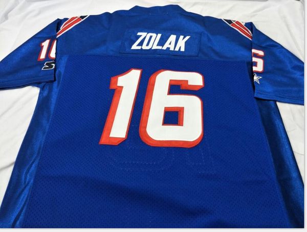 

men blue white scott zolak #16 team issued 1990 game worn retro college jersey size s-5xl or custom any name or number jersey, Black