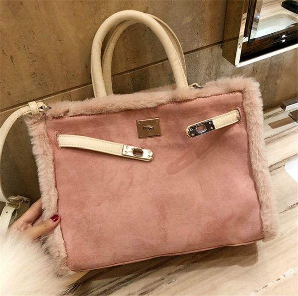 

designer shoulder bag rabbit hair matte frosted kelly bag autumn and winter new one shoulder messenger carrying leather platinum bags 7