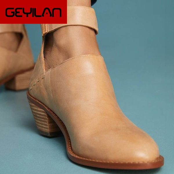 

2019 new style spring autumn pumps women single shoes square heel solid hollow out pointed roman shoes plus size, Black