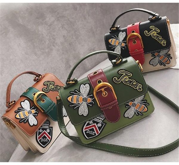 

designer handbags womens new style embroidery emblem for ladies in bags new arrival black green brown 20