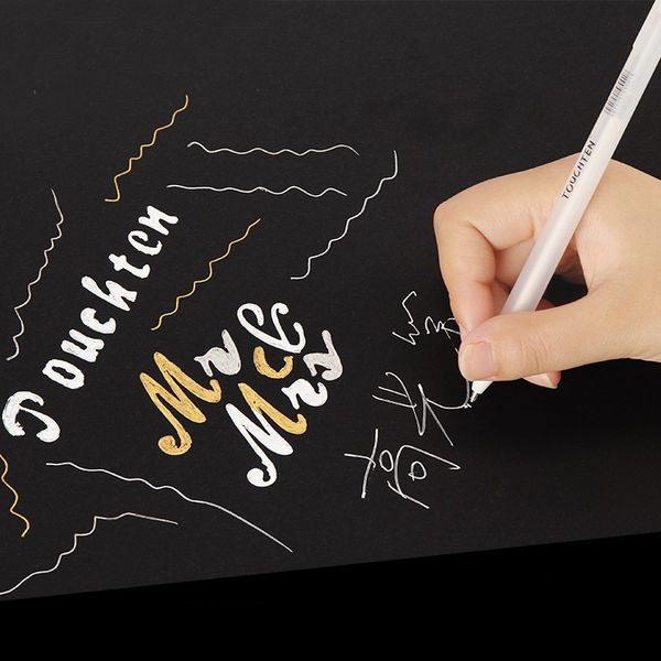 

3pcs highlighter pen waterproof gold silver white color marker liner brush for highlighting drawing paint anime design art f393
