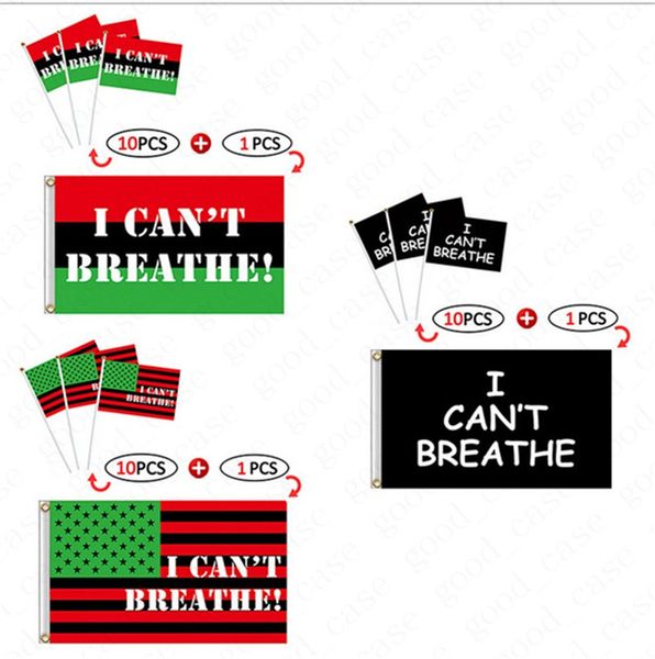 

2020 americana banners + hand signal flag 11pcs/lot=1big+10small i can't breathe flag design black lives matter parade flags 90*150cm d