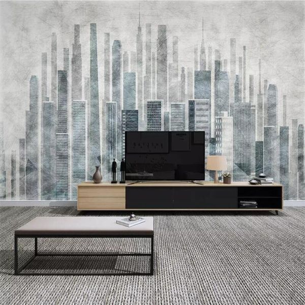 

custom wallpaper 3d p murals nordic city architecture modern minimalist restaurant background wall paper 3d papel de parede
