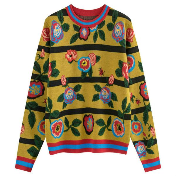 

женская марка свитер женщины дизайнер цветочный принт топы девушки повседневная одежда вышитые с длинным рукавом свитер hooede одежда оптом, White;black