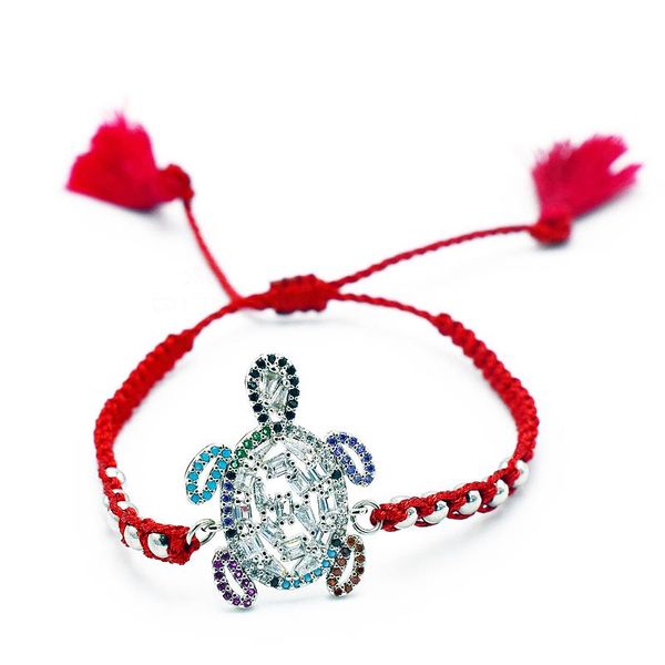 

горячая женская белая радуга морская черепаха braceletsbangles ювелирные изделия cz циркон браслет стальной шар регулируемый браслет кисточк, Golden;silver