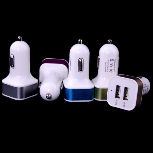 

car charger dual usb ports 2.1a+1a car charger adapter for iphone 4 5 6 7 for mp3 mp4 for samsung