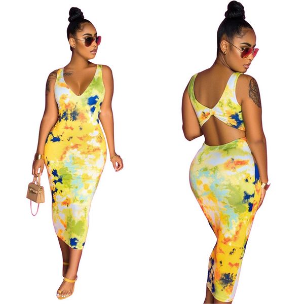 

летняя флора принт женские платья v шеи сексуальные платья без спинки натуральные цвета без рукавов повседневные платья женская одежда, Black;gray