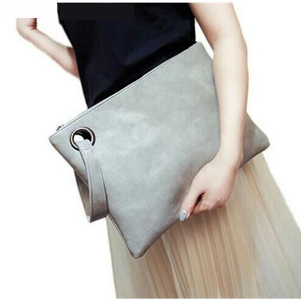 

pu clutches fashion women solid zipper soft solid bag versatile bag handbag retro lady fashionable large capacity cross