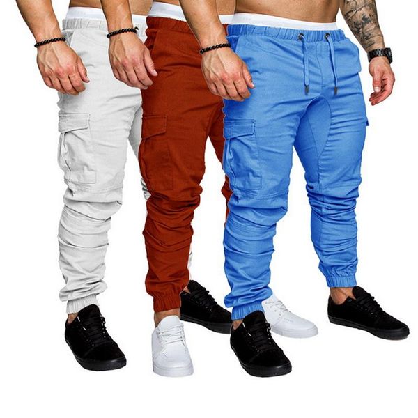

13 new colors of hip hop men's pants, jogging pants, fashion casual wear, pocket camouflage, men's jeans masculino, Black