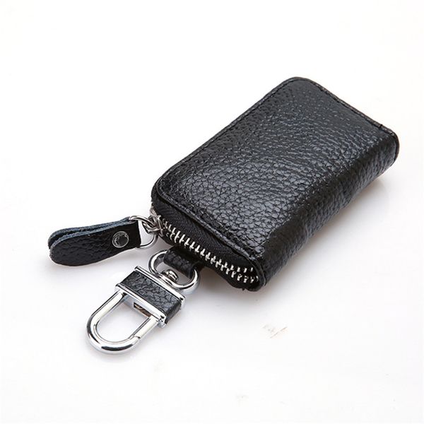 

Leather Keychain Men Women Key Holder Organizer Pouch Cow Split Car Key Bag Wallet Housekeeper Key Case Mini Card Bag