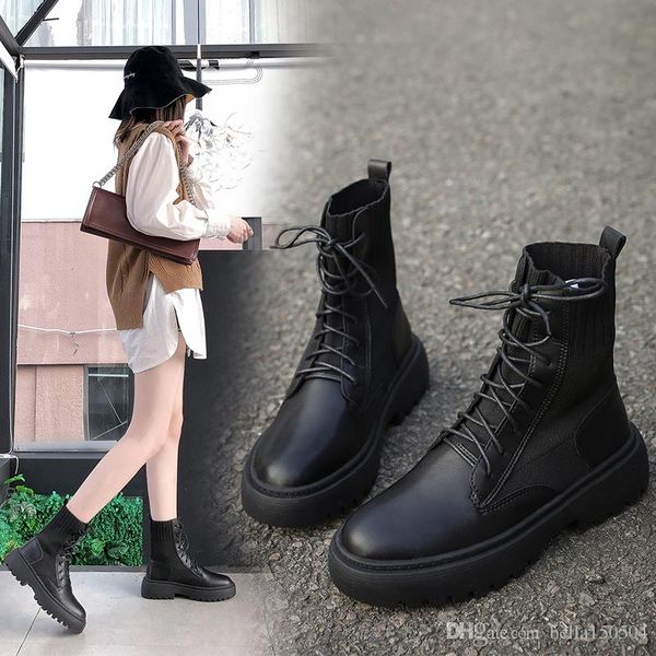 Melhor qualidade do couro Designer Sneakers velocidade Runner Mulheres clássico Lace-Up Sock Triplo Preto ankle boots neve do inverno Casual Martin Botas