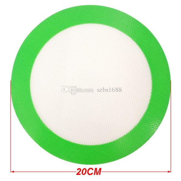 Green Round Silicone Mat Extraction Pad Wax Non Stick Pads