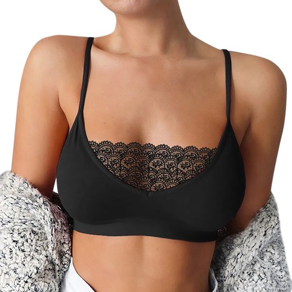 

women and seductive cage elastic cage bra lace camisole tank bra bustier j31, Black;white