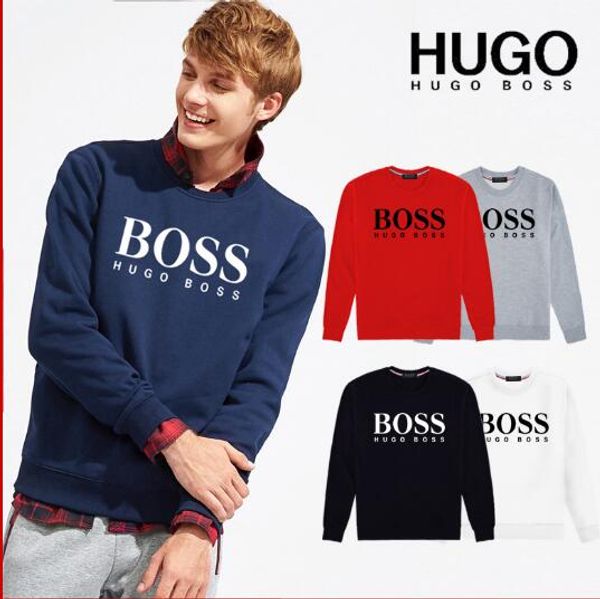 

new men's loose-fitting long-sleeved for early fall 2019 men's fashion for thin hoodies for spring and fall, Black