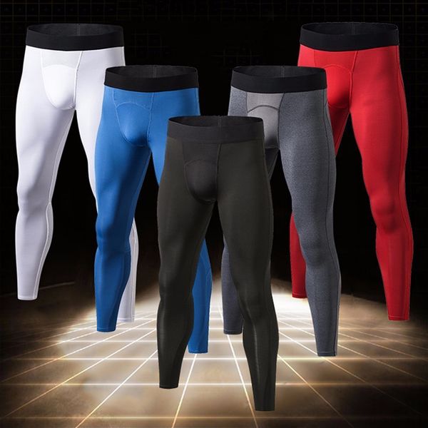 

new gym leggings fitness trousers sweat pants for men sport tights running pants compression bodybuilding leggins sportswear, Black;blue