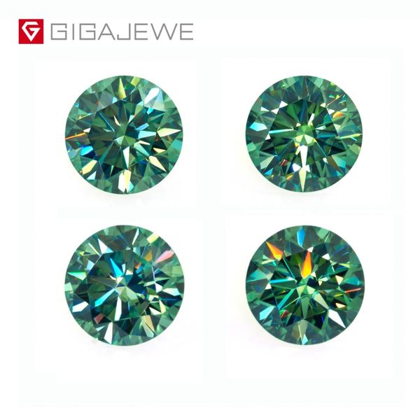 

gigajewe moissanite 0.8ct dark green vvs1 round cut laboratory diamond gem loose stone charms diy jewelry making girlfriend gift