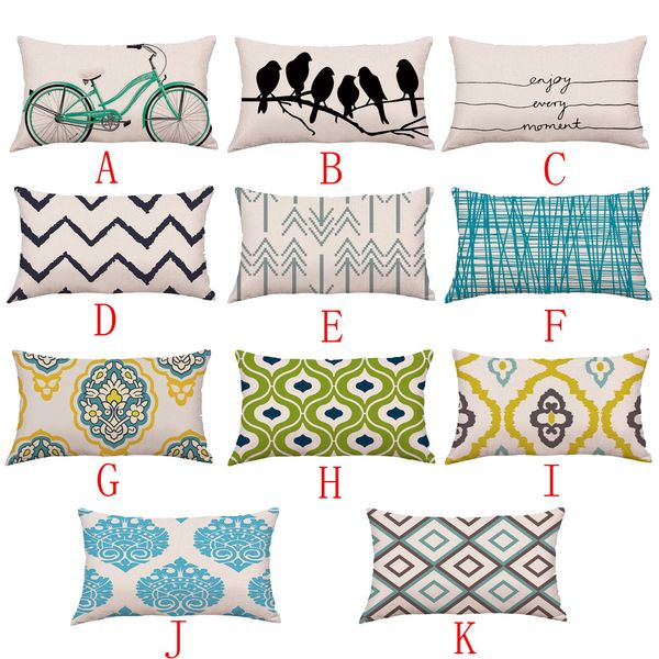 

geometric line waist pillowcase 30*50 geometric lines sofa bed home decoration festival pillow case cushion cover 7#p7