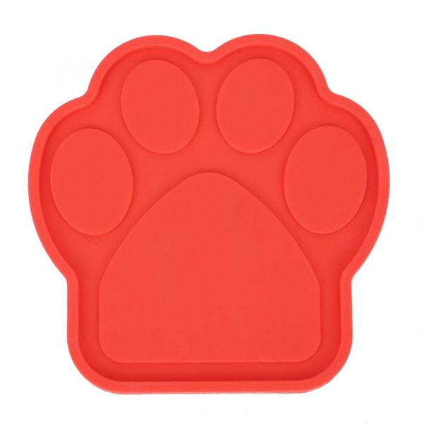 

новые силиконовые non-slip pet dog лик food мат симпатичные paw форма с крепление присоской для купания groming pet инструменты kennels ручк