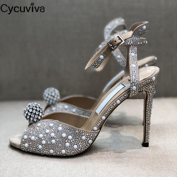 

rhinestone women sandals peep toe mules thin high heel ladies shoes runway summer crystal stiletto 2020 dress party shoes, Black