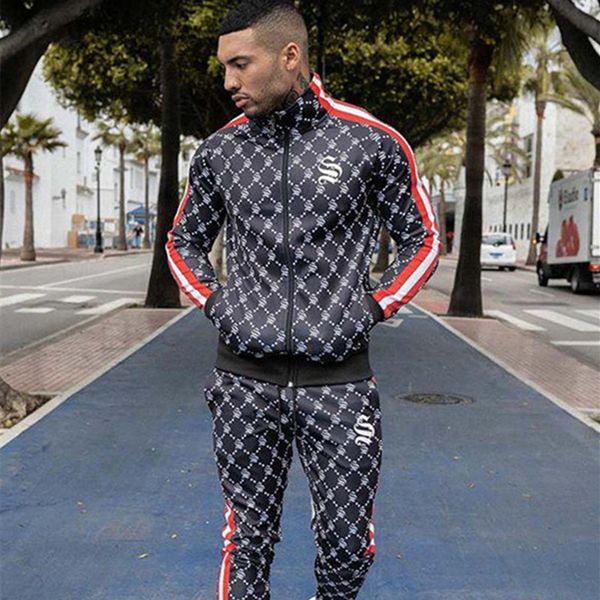

mens sets two-piece sportswear running suit gyms hoodie+trousers sets mens sport suits bodybuilding tracksuit hoodie men suit