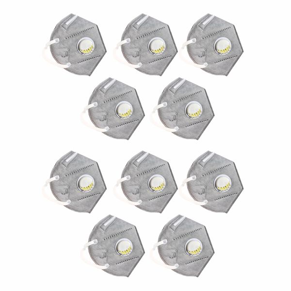 

10pcs mask folding nonwoven valved dust mask pm 2.5 respirator mouth with valve gray