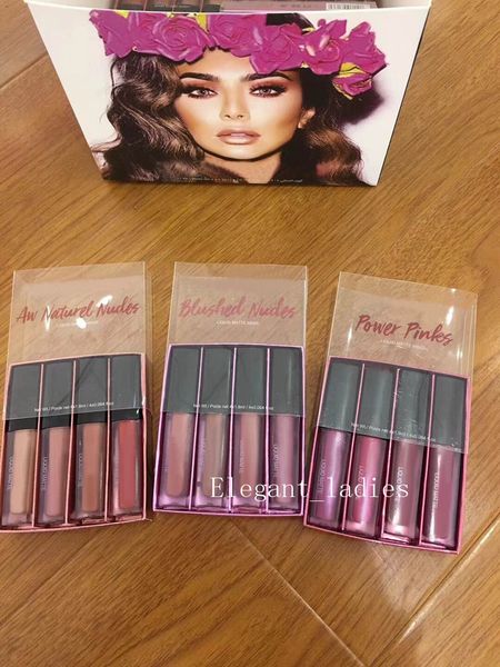 Stok Makyaj Dudak Parlak Kiti Aw Naturel Nudes Blushed Nude Güç Pinles Çok Güzel Renkler Edition Mini Sıvı Mat Ruj 4 PCS/SET