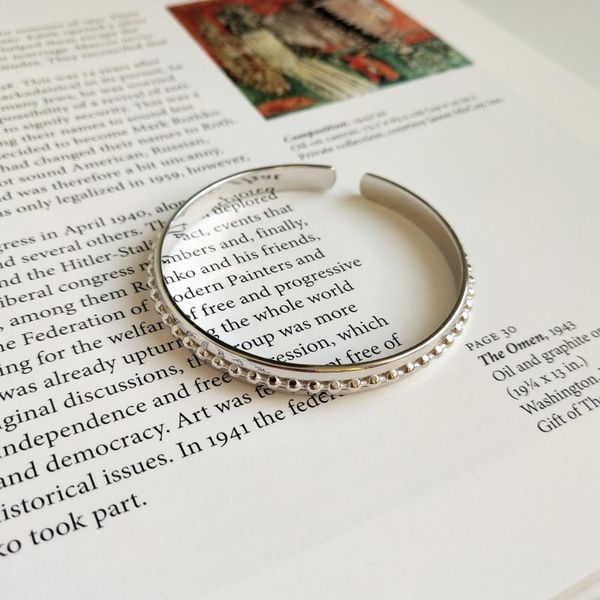 

silver bangle for women adjustable wristband pulseira femme wedding jewelry party gifts silver bead charm bracelets, Black