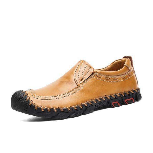 

new comfortable men's shoe casual shoes loafers quality handmade leather shoes flats moccasins, Black
