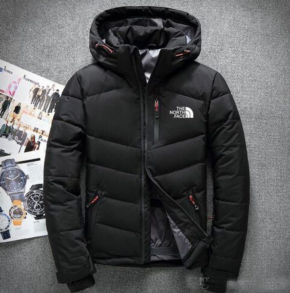 

2019 winter down jacket zipper hooded windproof warm down jacket casual outdoor sports down jacket,4colour, Black