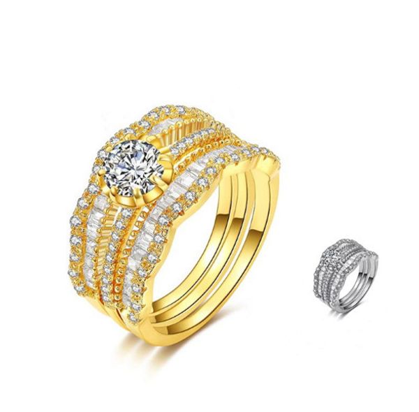 Acheter 2019 Argent Couleur De Luxe S Mode Bague De Mariage Ensemble Cubique Zircone Bijoux Pour Femmes Comme Cadeau De Chirstmas De 895 Du