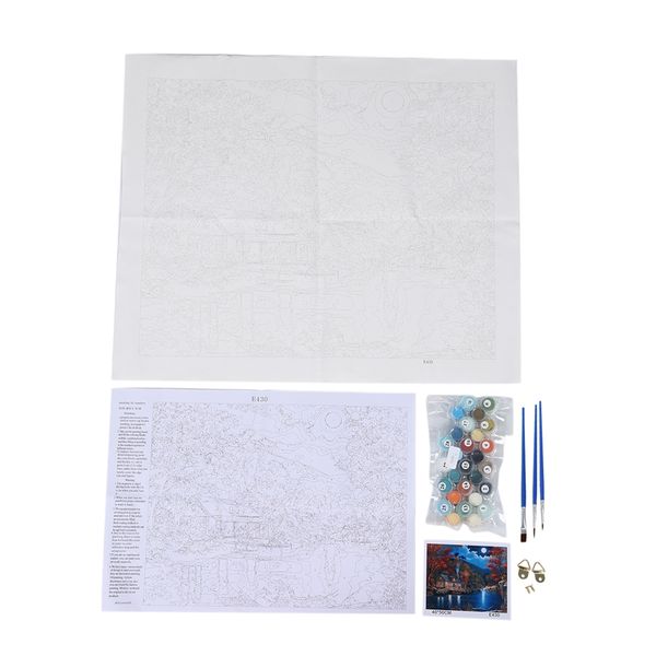 

paint by number kit diy oil painting cloth digital home decor, the moon is empty