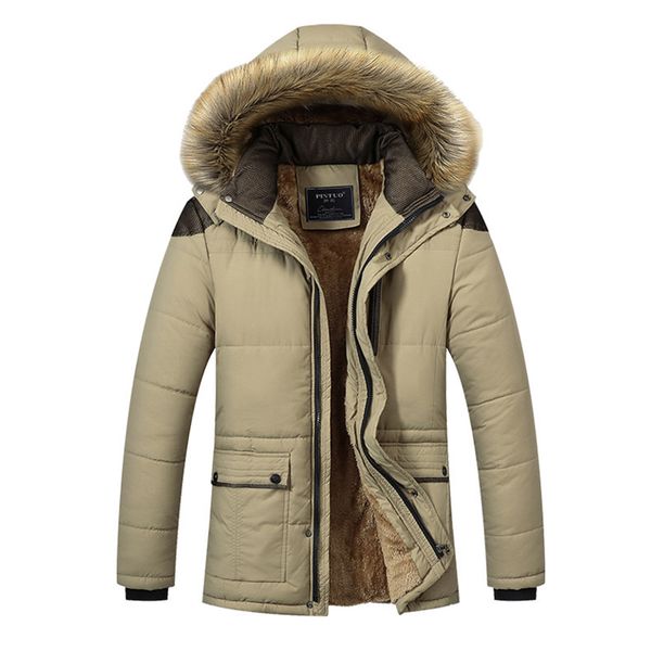 

2019 new winter jackets parka men autumn winter warm outwear brand slim mens coats casual windbreaker quilted jackets men, Tan;black