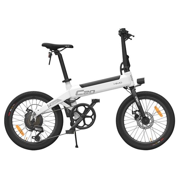 

eu stock] himo c20 electric bicycle 250w motor ebike 25km/h e bike 80km mileage outdoor electric bike 20 inch tire for xiaomi, Silver;blue