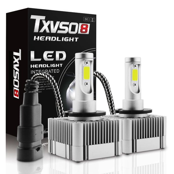 

txvso8 2pcs d1s d3s led car headlight fog bulb 72w 28000lm super bright advanced lamp auto 6000k white lights vs hid
