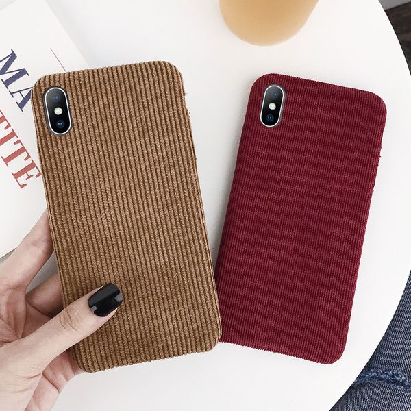 

uslion corduroy cloth texture phone case for iphone 11 pro x xr xs max cases for iphone 7 8 6 6s plus warm fuzzy hard pc cove