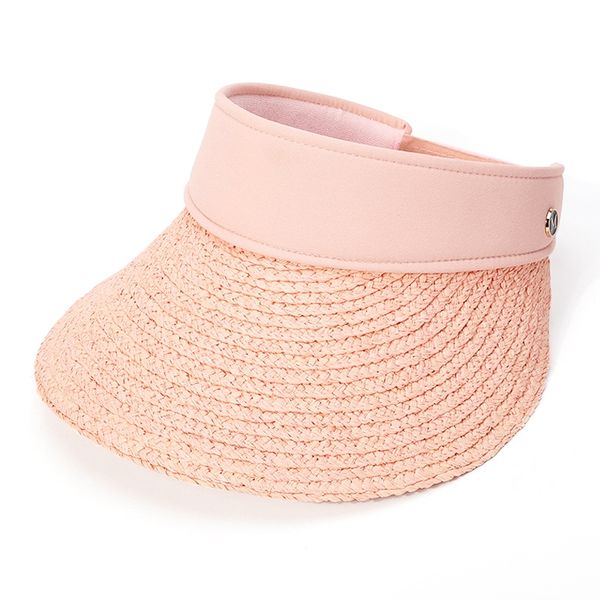 

raffy straw hat summer sun visor wild outdoor folding empty hat, Blue;gray