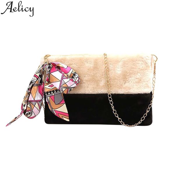 

aelicy women bag wild messenger bag fashion one-shoulder plush chain messenger 2019 shoulder crossbody womens