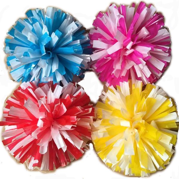 

32cm mix color pompoms (2pieces/lot) cheerleader pompon the handle can choose the color can combination