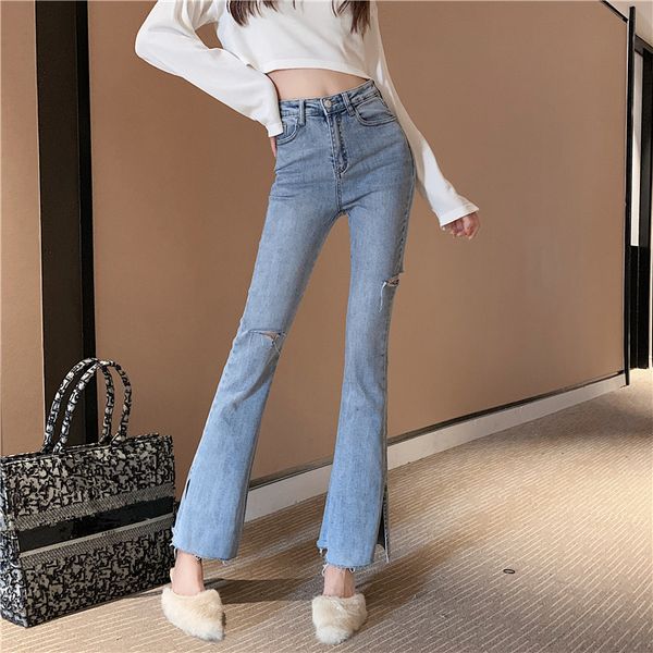 

dark blue high waist jeans female kz cross back