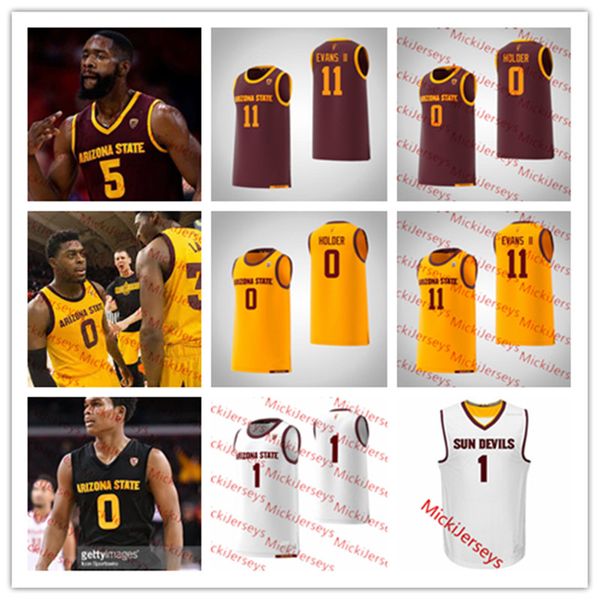 

Mens Custom Arizona State Sun Devils Basketball Jersey Luguentz Dort Elias Valtonen Rob Edwards Mickey Mitchell Vitaliy Shibel ASU Jersey