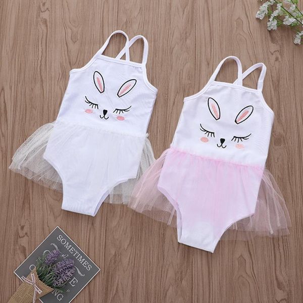 

baby girls cartoon one piece swimsuit summer2020 swimsuit girls embroidered sling mesh onepiece swimwear beach bathing suit a55
