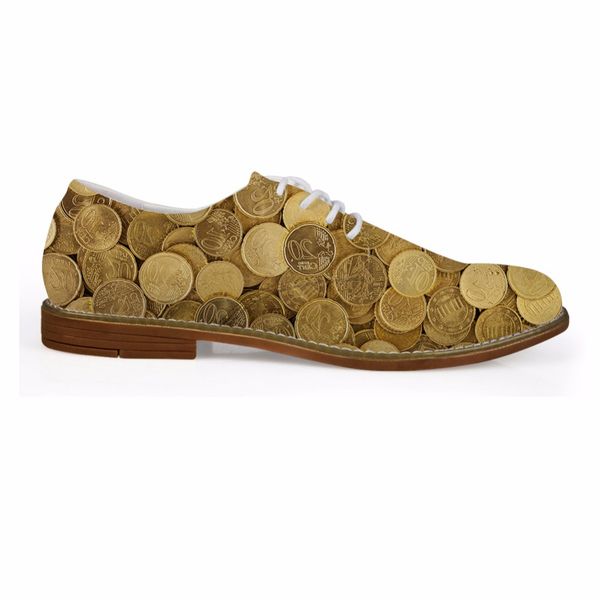 

customized spring fashion coin 3d print men's business dress shoes lace-up flat leather shoes for men casual male oxfords shoes, Black