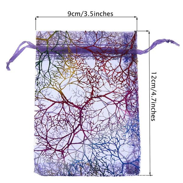 

50pcs 7x9 9x12 10x15cm drawstring organza bags white&colorful jewelry packaging bags wedding gift bags jewelry pouches, Black;white