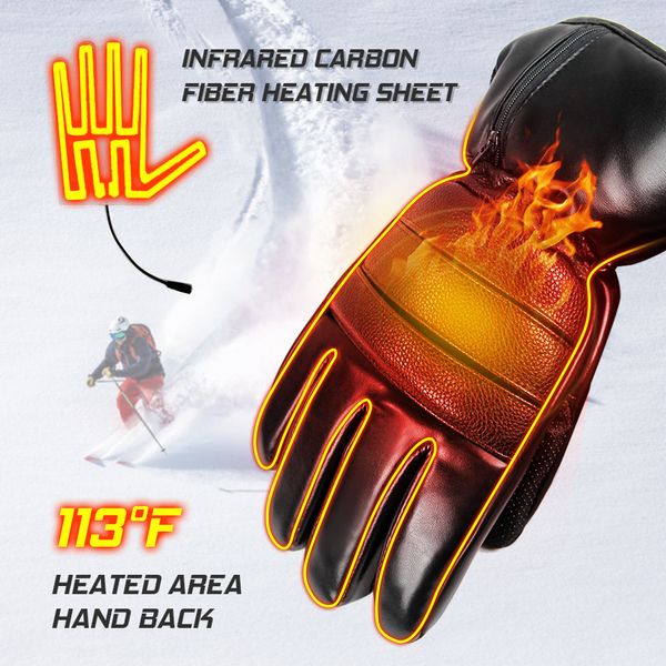 

motorcycle gloves waterproof heated guantes moto touch screen battery powered motorbike racing riding gloves winter