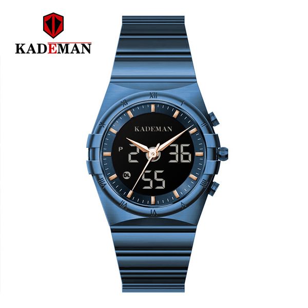 

kademan new blue casual mesh belt fashion quartz watch mens watches waterproof clock relogio masculino k9079, Slivery;brown