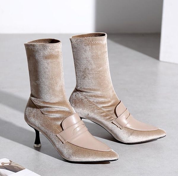 

2019 high heel women pumps casual womens high heel ankle boots women winter boot shoes women ankle boot, Black