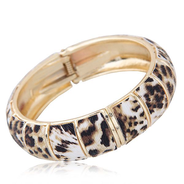 

fashion exaggerated leopard bracelets & bangles for women bijoux jewelry love bangle jewelry gift, Black