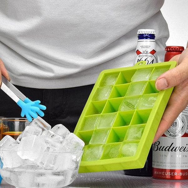 

24 grids silicone ice cube tray molds square shape ice cube maker fruit popsicle ice cream mold for wine bar drinking