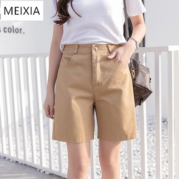 

women's shorts 2021 summer tooling fashion high waist loose wide leg long students 4 points harajuku style female, White;black