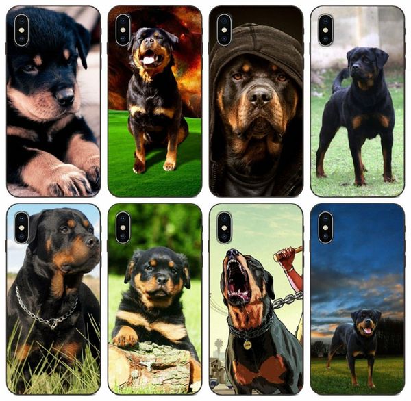

[tongtrade] comics manga caricature rottweiler dog art case for iphone 8 7 6s 5s plus x xs 11 pro max galaxy a5 huawei p20 p30 custom case